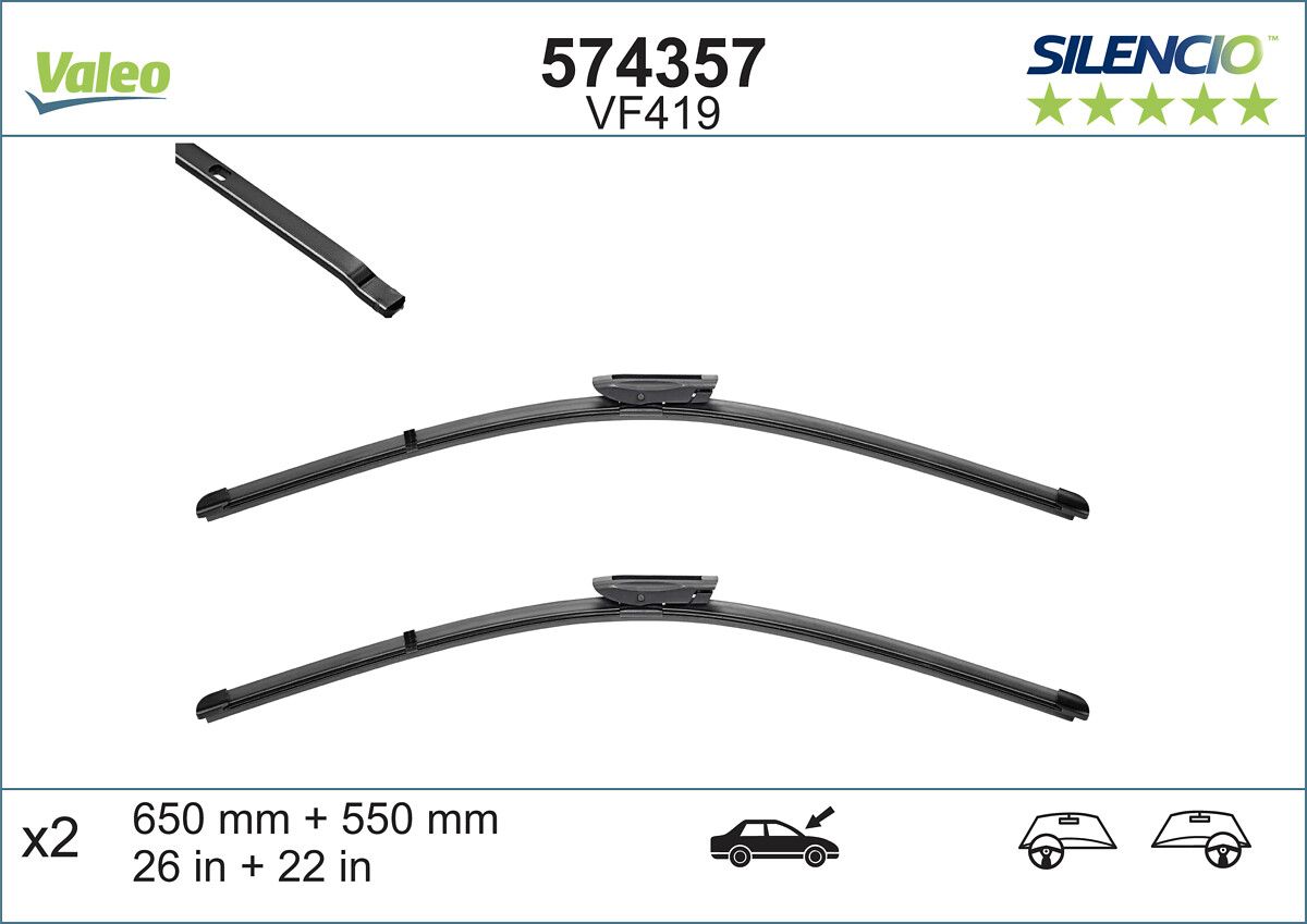 Silecek Supurgesi 650 / 550MM (Muz Tip) Scenic II Fb II | VALEO 574357 | OEM 7711421439