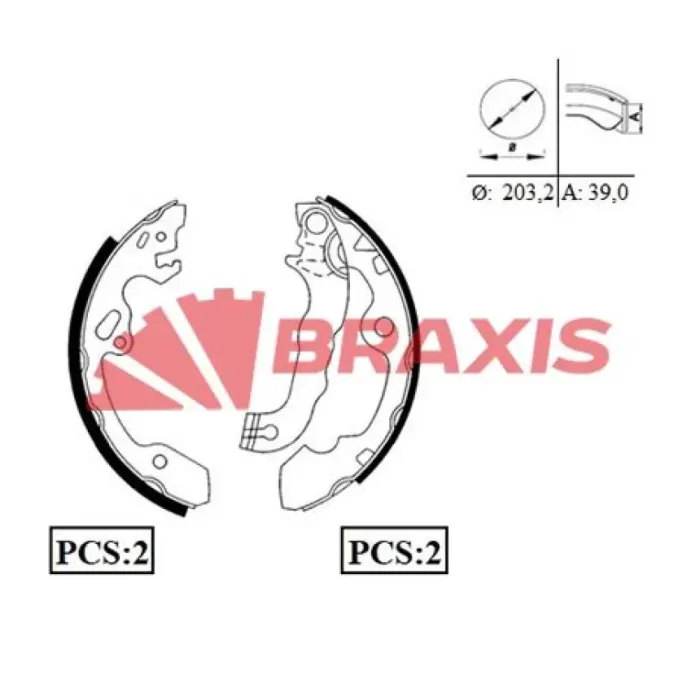 Arka Fren Balatasi Pabuc Focus I 1.4 16V / 1.6 16V / 1.8 16V 98>04 | BRAXIS AC0044 | OEM 98AB 2200 BE 1126158 1126158