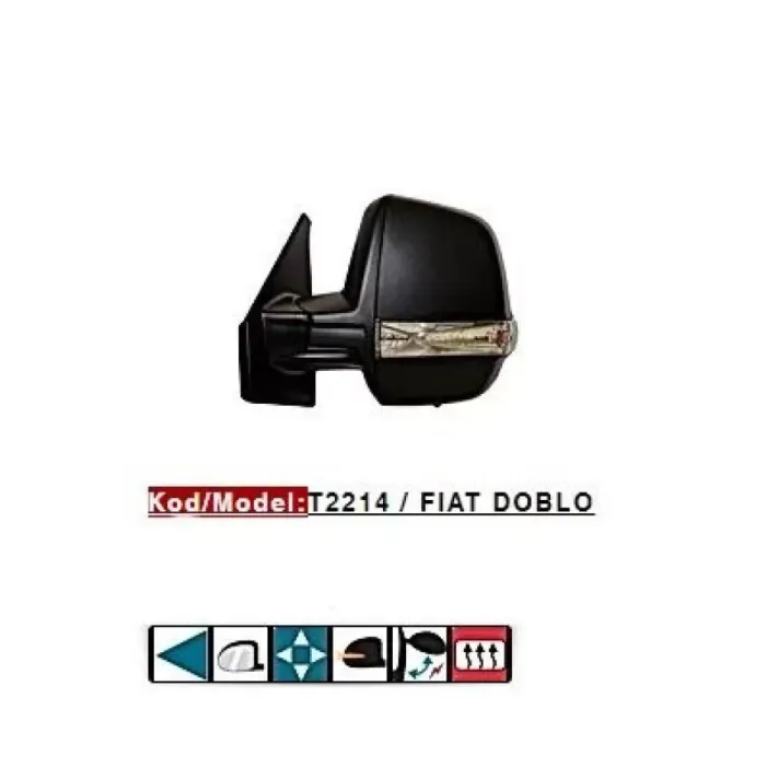 Dis Dikiz Aynasi Sol Çift Camli Elektrikli Rezistansli Desenli Kapak Otomatik Katlanir Doblo 3 Pratico Cargo 10> | TURSAN T2214 | OEM 735645708