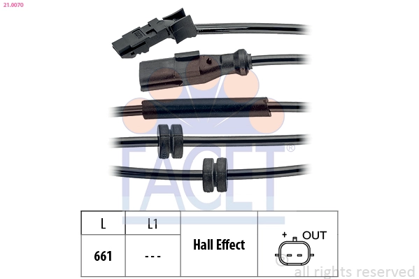 ABS Kablosu Sensoru On Sag Sol Clio Kangoo Thalia Twingo 96> | FACET 21.0070 | OEM 8200195832