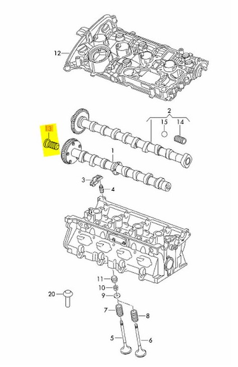 Eksantrik Gergi Civatasi (Mil Ayari) Vw Passat 1.8TSI 2.0TSI 08- Audi A1 A3 2.0TFSI 08> Cdaa Ccza Cdnc Caba Cfka Cpma Caeb Cjka | INA 427001610 | OEM 06H109257B 06H109257B 06H109257C 06H109257C