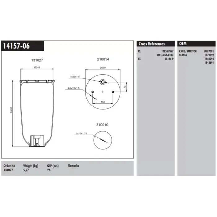 Metalli Koruk | CONNECT MD 14157-06 | OEM 130027