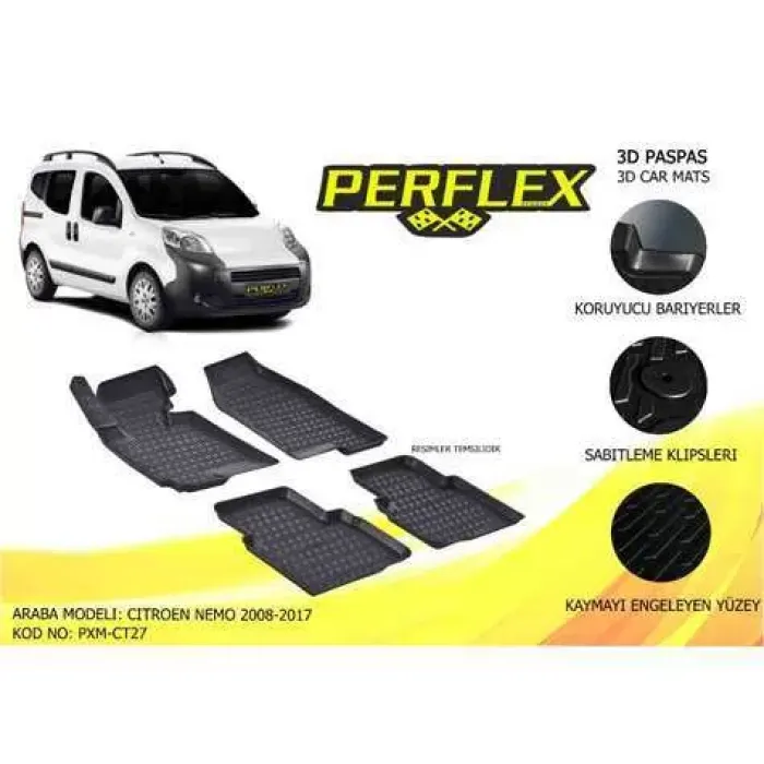 Paspas 3D Havuzlu 10-Mat Nemo 08>17 | PERFLEX PXM-CT27