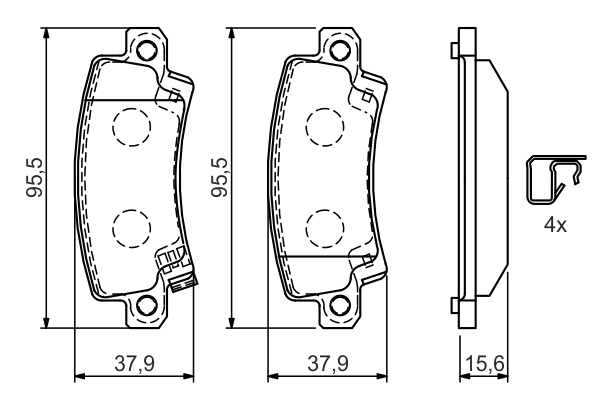 On Fren Balatasi Micra K12 03> Note 06> Clio III 05> Modus 04> Duster 10> Logan 04> Dokker 12> Swift Splash Agila Vauxhall 04>11 | ART A02.1865 | OEM 410604775R 410604775R D10601HA0E 4308239 D10601HA0E 4308239