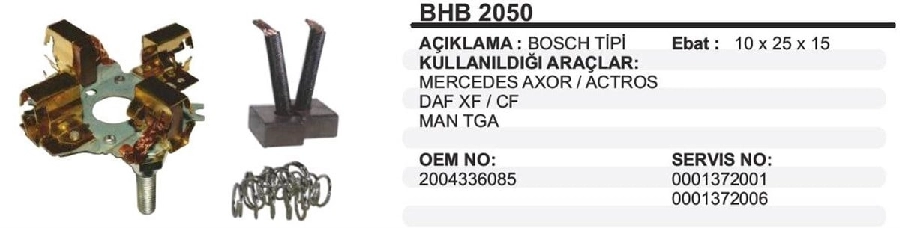 Marş Kömür Yuvası 24V Mercedes, MAN, DAF, Volvo 372 Seri | OEM BHB2050