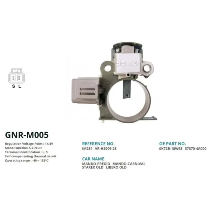 Alternator Konjektor 12V Mitsubishi L300 Panelvan 65 Amp Alt. (L, S) | GENON GNR-M005 | OEM 3730042202