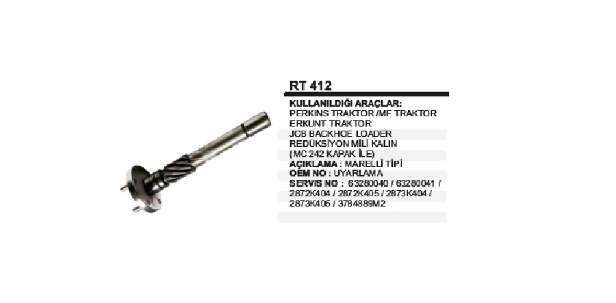 Perkins T Mf, Erkurt, Jcb Redıks Mılı Kalın | OEM RT412