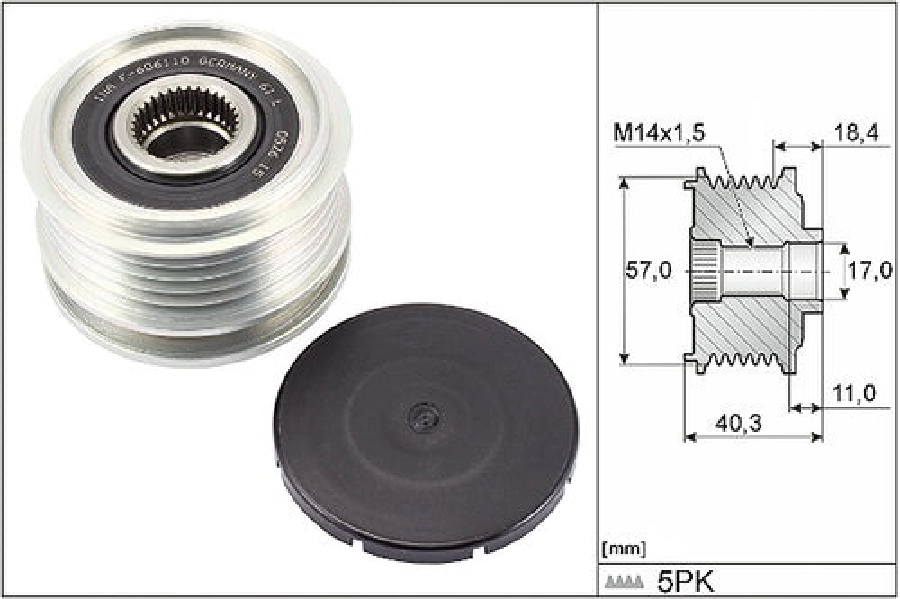 Alternatör Kasnak Hyundai İ20, İ30 1.4CRDI-1.6CRDI, Tucson Ksn 6110 Luk 535029510, F-606110 | OEM WUT.1102.0480