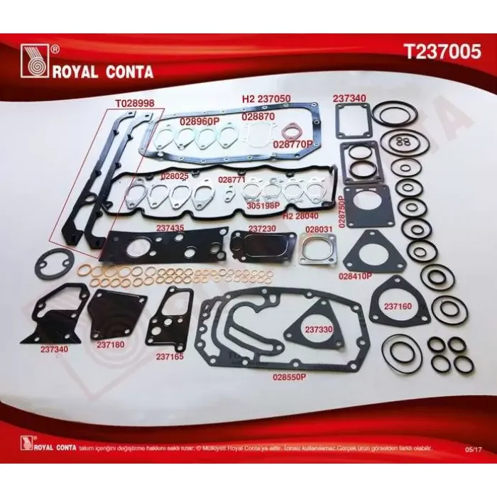 Motor Takim Contasi Yarim Kecesiz Ducato Boxer 2,5 Duz | ROYAL T237005 | OEM 4502789 4502789 ELR?¥NG863150 GLASERB36003 ELR?¥NG863150 GLASERB36003