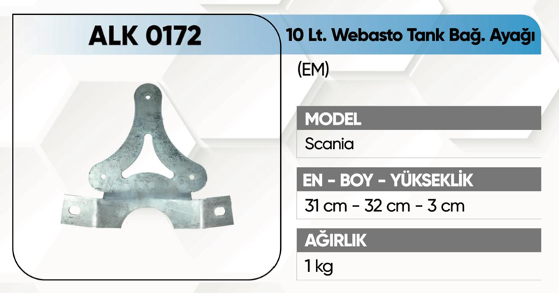 Alkotek Scania Webasto Tank Ayağı 10 Lt. Em.