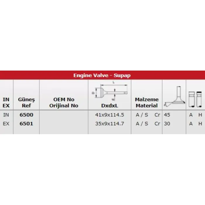 Subap Takimi Besta 2,7 (In 4 / Ex 4) | GUNES 6500-6501