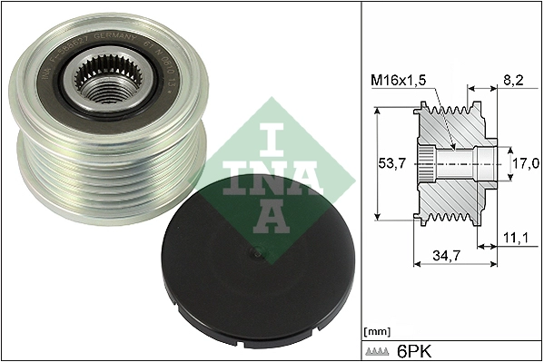Alternator Kasnagi Corsa E 1,3 Diesel | INA 535032710 | OEM 1202480 1202480 1202412 1202412