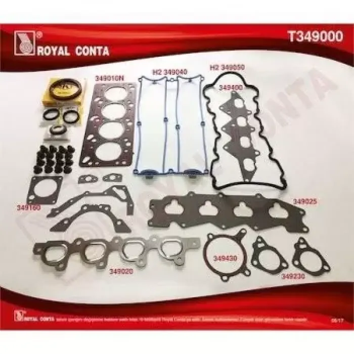 Motor Takim Contasi (Keceli+Subaplastikli) S,K,C Dahil Escort CLX 1,6 Zetec E 16V 92>00 Mondeo I / II 1,6 16V 93>00 | ROYAL T349000 | OEM 938X 6014 AA 5028414 5028414