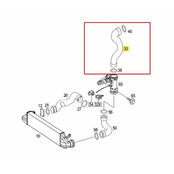 Turbosarj Hortumu Sol Ust W203 00>07 S203 01>07 CL203 08>11 C209 05>09 | UCPA 10H128101 | OEM A2035283382