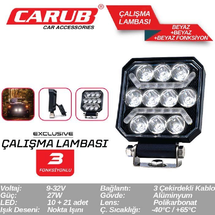 Lamba Çalışma 12-24V Beyaz + Beyaz + Beyaz Foksiyon | OEM BR3010582