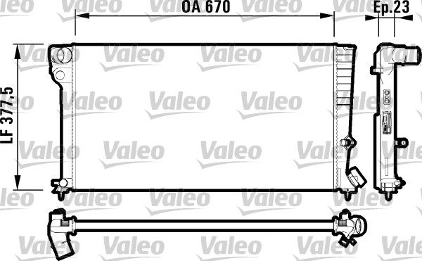 Motor Su Radyator Partner P306 Berlingo Xsara XUD9 Klimasiz (< 00) Olcu: (670*377*23) Gecmeli (1351V8) | VALEO 731744 | OEM 133023
