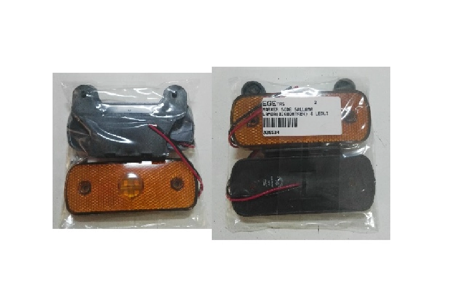 Marker Side Sallama Lamba (Dikdörtken) 4 LED'li Sarı 24V Braketli Fraehauf Tip | OEM 026S24