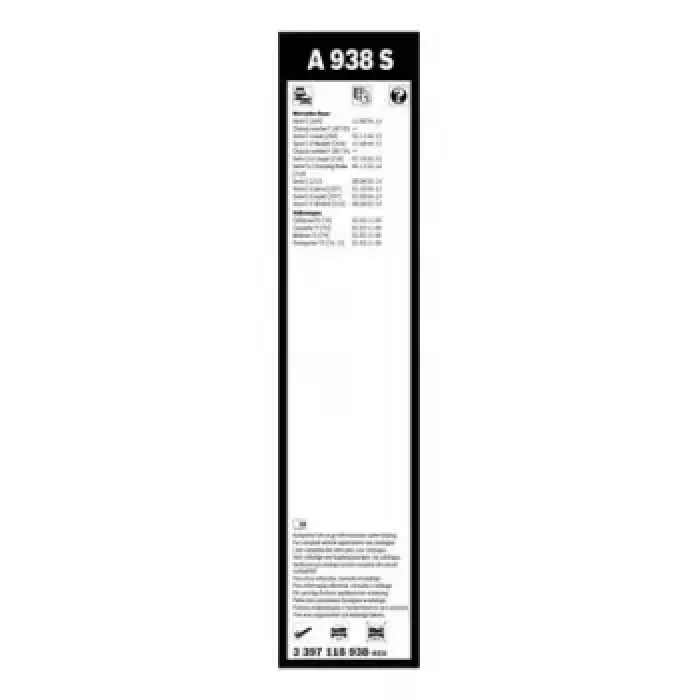 Silecek Supurgesi On Tk. (600MM / 600MM) W204 07>14 C218 11>17 W212 09>15 C207 10>16 | BOSCH 3397118938 | OEM A2128201900