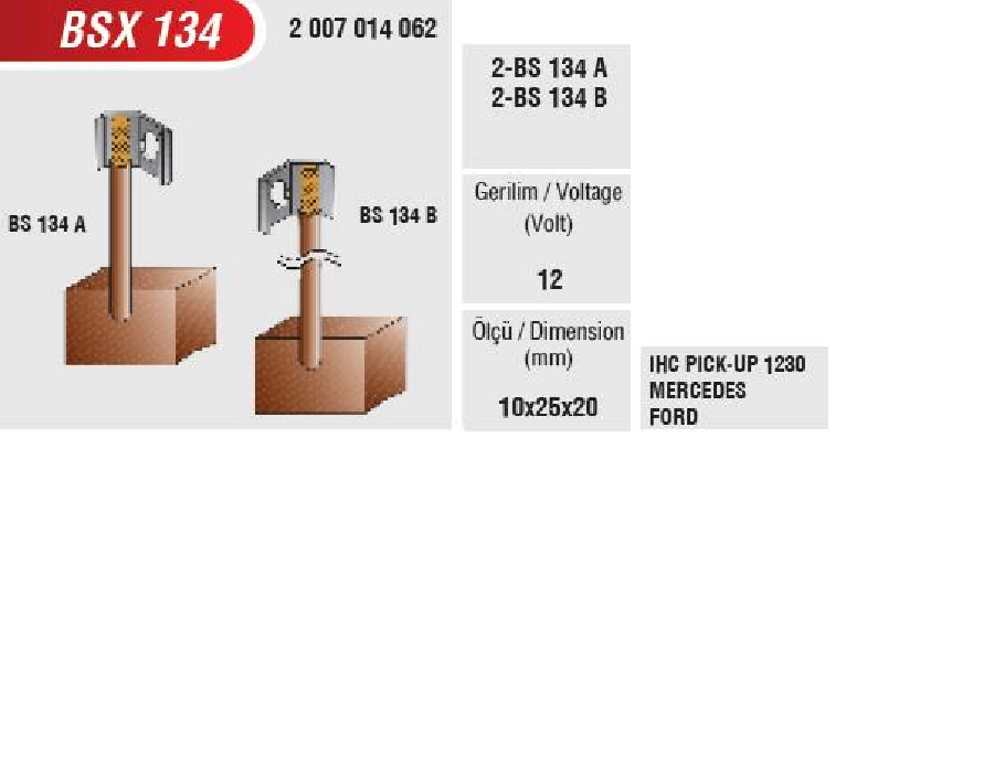 Marş Kömürü 12V Bosch Tipi Mercedes | OEM BSX134