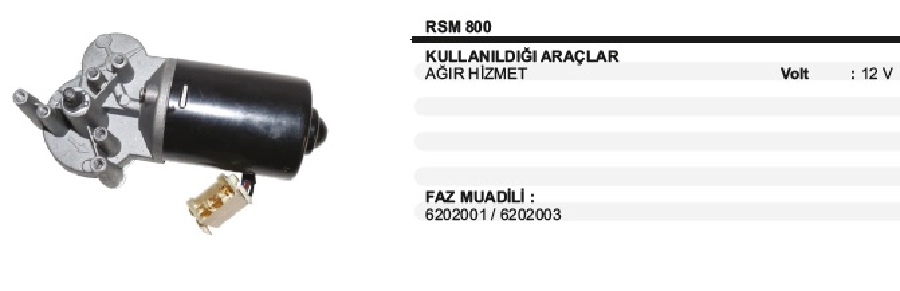 Silgi Motoru Ağır Hizmet Termikli 12V - Cargo | OEM RSM800