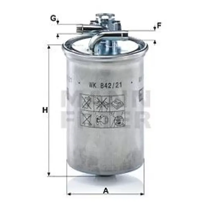 Yakit Filtresi (Mazot) Audi A4 A6 2,0TDI Bna Blb Brf Bre Brd Bva Bvf Bvg 04>08 | MANN WK842/21X | OEM 8E0127401 8E0127401 8E0127401D 8E0127435A 8E0127401D 8E0127435A