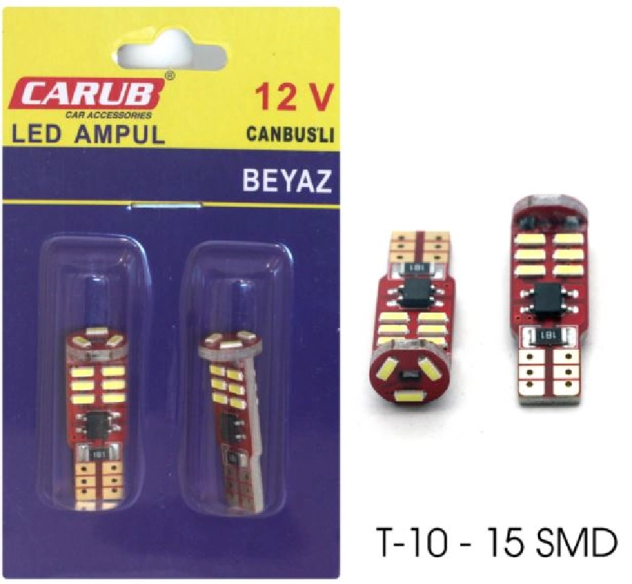 Ampul 12V T10 20W 15 Smd Fiber Beyaz Cambus | OEM BR0405538