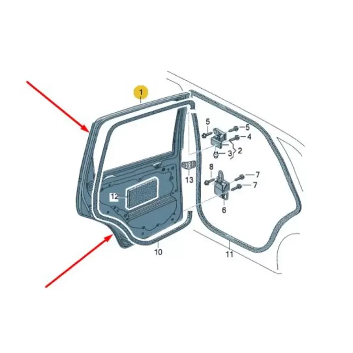 Arka Kapi Sag Polo 06>10 | YRJ YRJ17-POL08-202R | OEM 6Q6833056F