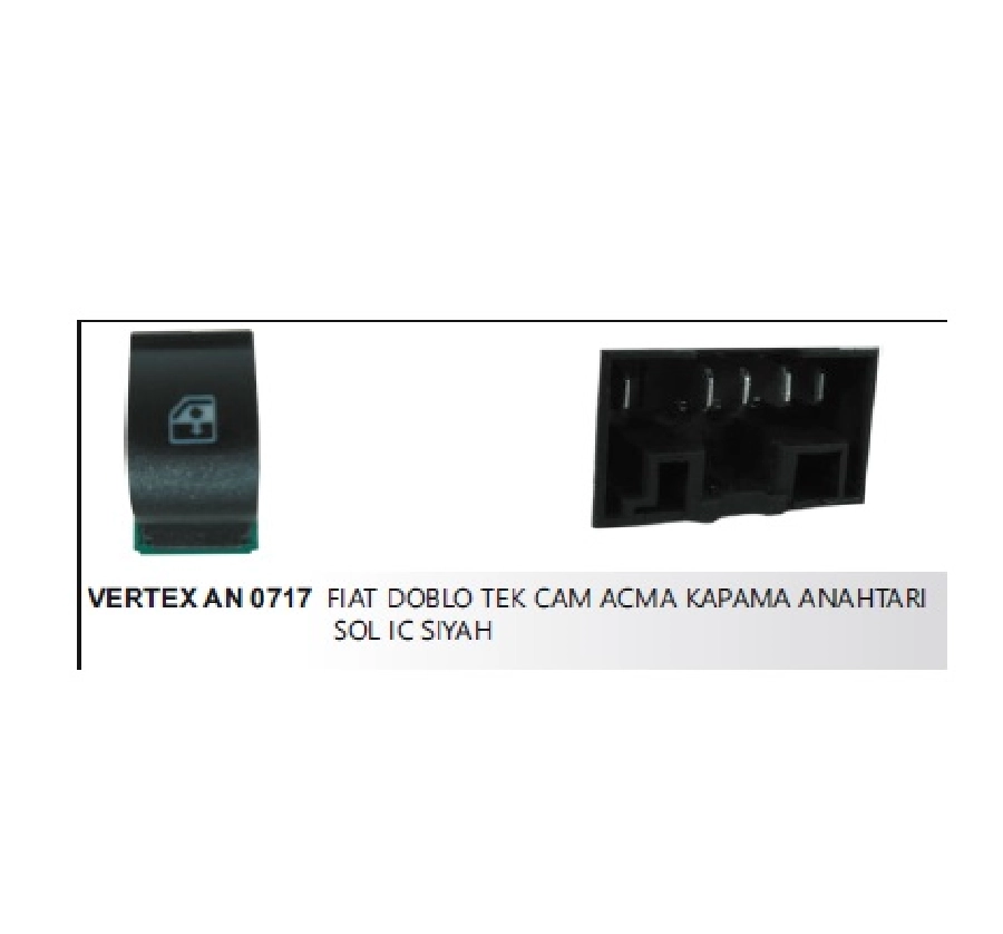 Cam Anahtarı Doblo 2 Sol İç Siyah AN222 | OEM AN0717