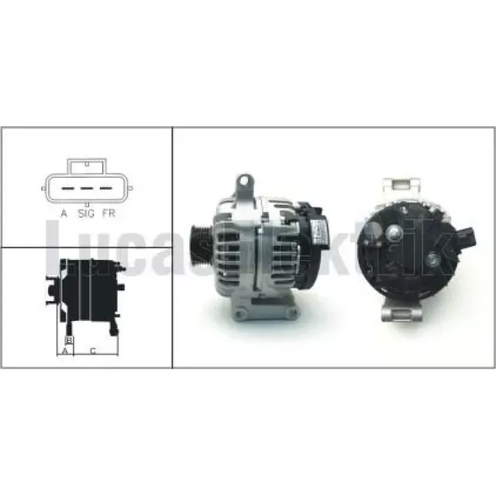 Alternator Bosch Tip 12V 105A Ford Transit V184 2.0 Di / 2.4DI 125PS 01>06 (Takviyesiz) | LUCAS LEA0679 | OEM 2C1T 10300 AB 4407889