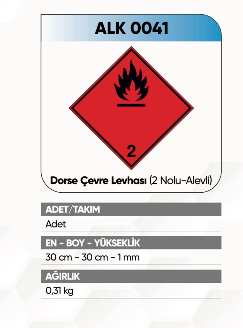 Alkotek Dorse 2 Numara Çevre LEVHASI(ALEV)