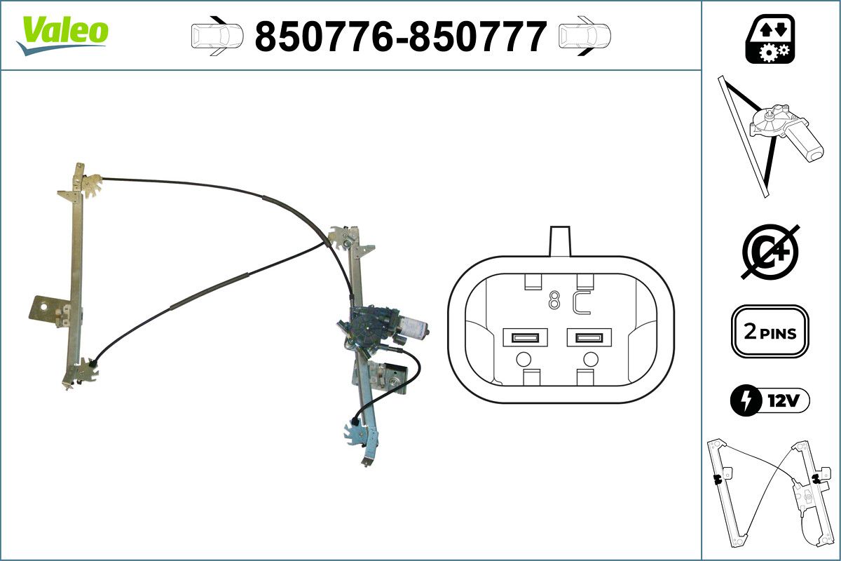 Cam Mekanizmasi On Sol Peugeot 206 CC | VALEO 850776 | OEM 9222K9