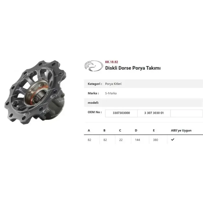 Dingil Poryasi Dorse Diskli E.M Model Skrb Saf Diskli Pilot | KURTSAN KK.18.82 | OEM 3307303000-3307303001