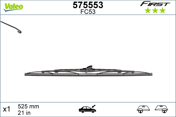 Silecek Supurgesi 530MM (Adet) / (First) | VALEO 575553 | OEM 6Q1955426A 6Q1955426A BP4L67330 SKO5J1955425A BOSCH 3397004671 BP4L67330 SKO5J1955425A 3397004671
