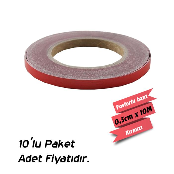 Carub Fosforlu Bant Kırmızı 0,5 900 X 10 Mt