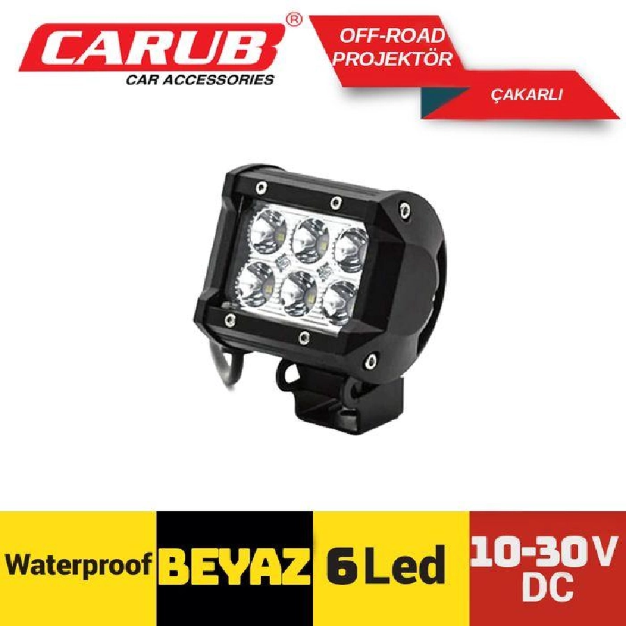 Off-Road PROJEKTÖR10-30V 6LED Çakarlı Beyaz | OEM BR3010591