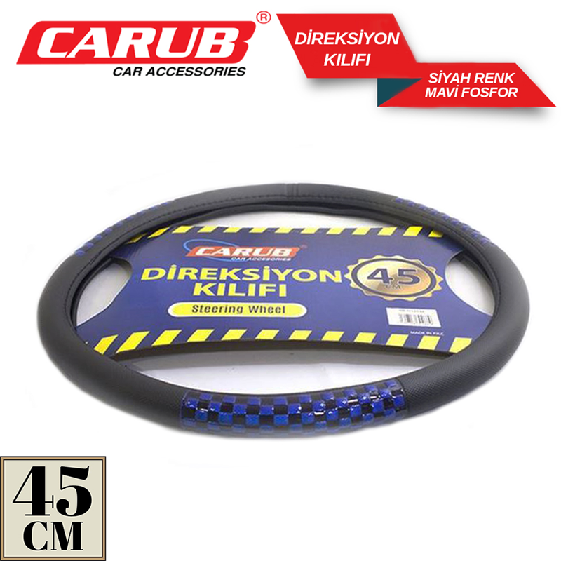 Carub Direksiyon Kılıfı 45 900 Siyah Mavi Xdc