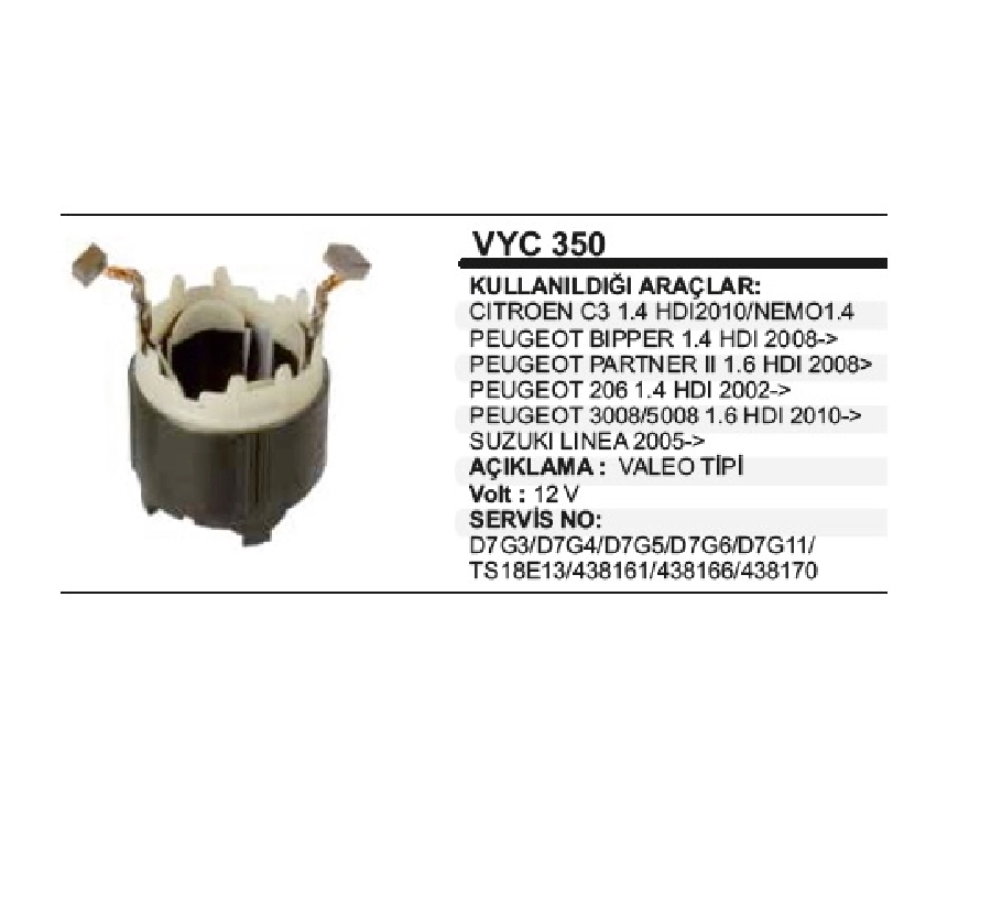 Marş Yastığı + GÖVDESİD7G Partner, Bipper, 207 1,9KW | OEM VYC350