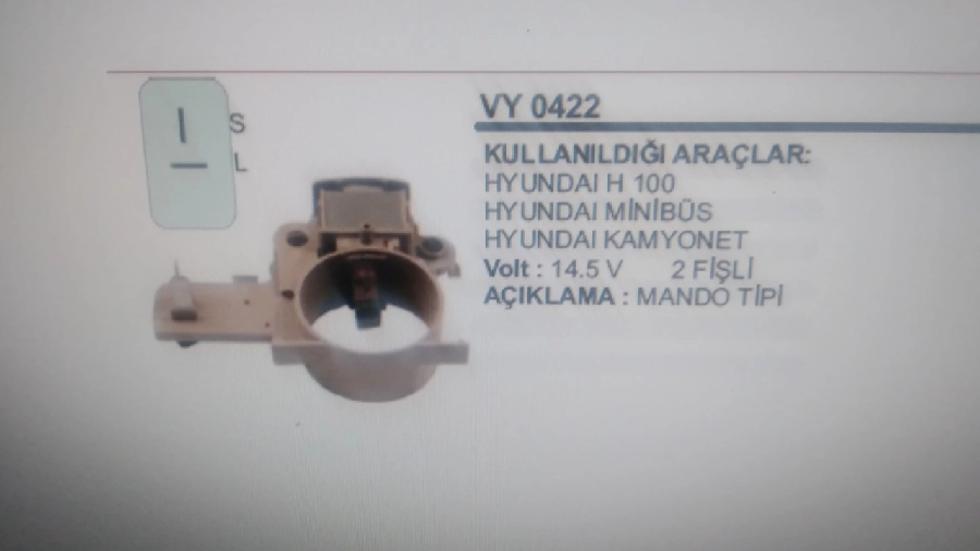Konjektör 14.5V 2 Fişli Mando Tipi Hyundai H100 Mınıbus Kamyonet (VRMD01 3730042204) VRMD01 | OEM PRS-IY422