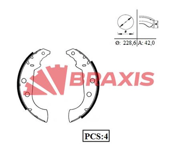 Arka Fren Balatasi Pabuc P306 Xsara Xsara II Zx P306 YM 1.9 1.9TD 1.8 8V Abssiz | BRAXIS AC0043 | OEM 95614552 95614552 4241 K3 4241 K1 4241 55