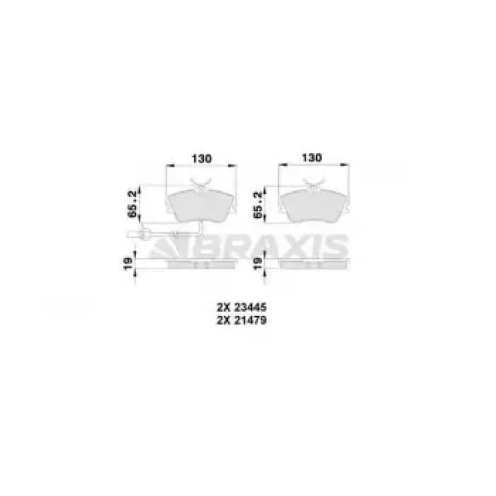 On Fren Balatasi (15) Transporter T4 90>03 (Kablolu) | BRAXIS AB0238 | OEM 7D0698151B 7D0698151G
