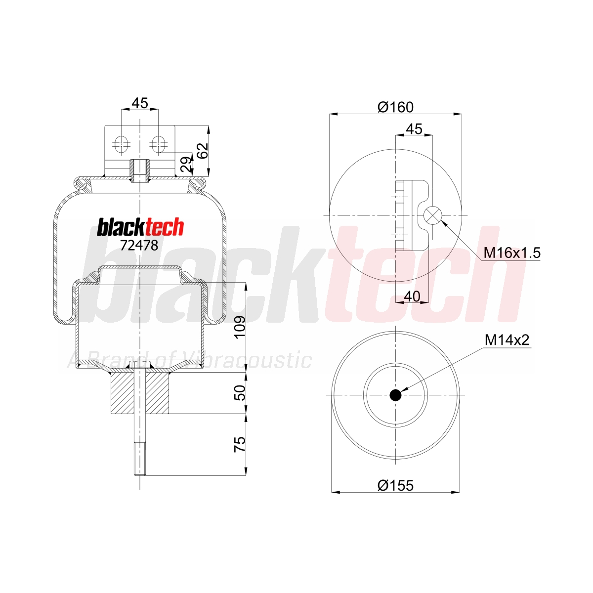 Süspansiyon Körüğü Komple Iveco, Otokar (Metal Pistonlu) | OEM 41272478