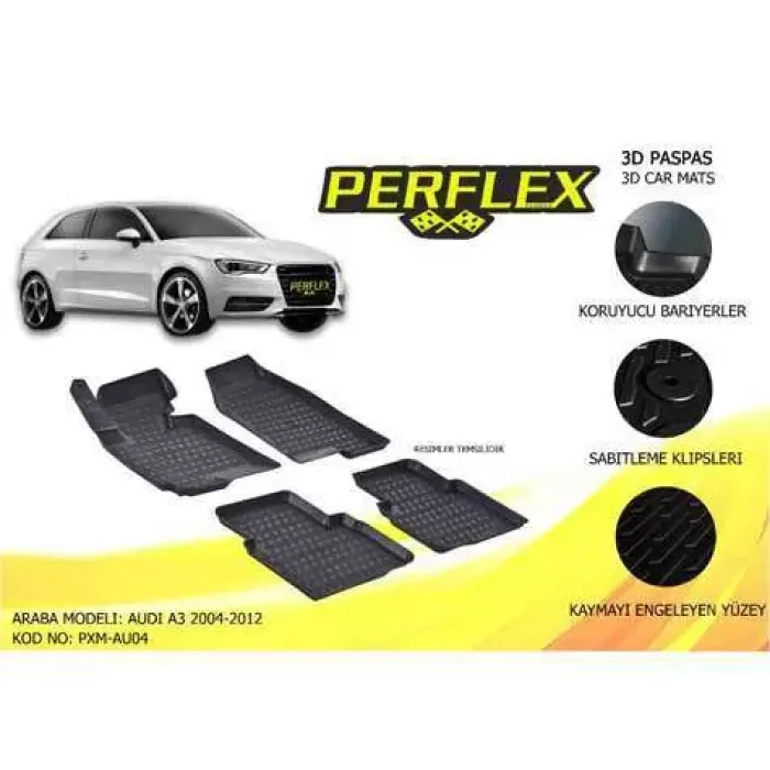 Paspas 3D Havuzlu 10-Mat Audi A3 96>04 | PERFLEX PXM-AU03 | OEM PXM-AU03