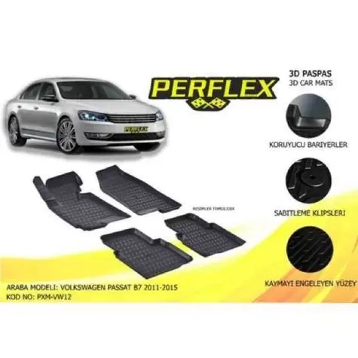 Paspas 3D Havuzlu 10-Mat Passat B7 2011-2015 | PERFLEX PXM-VW12