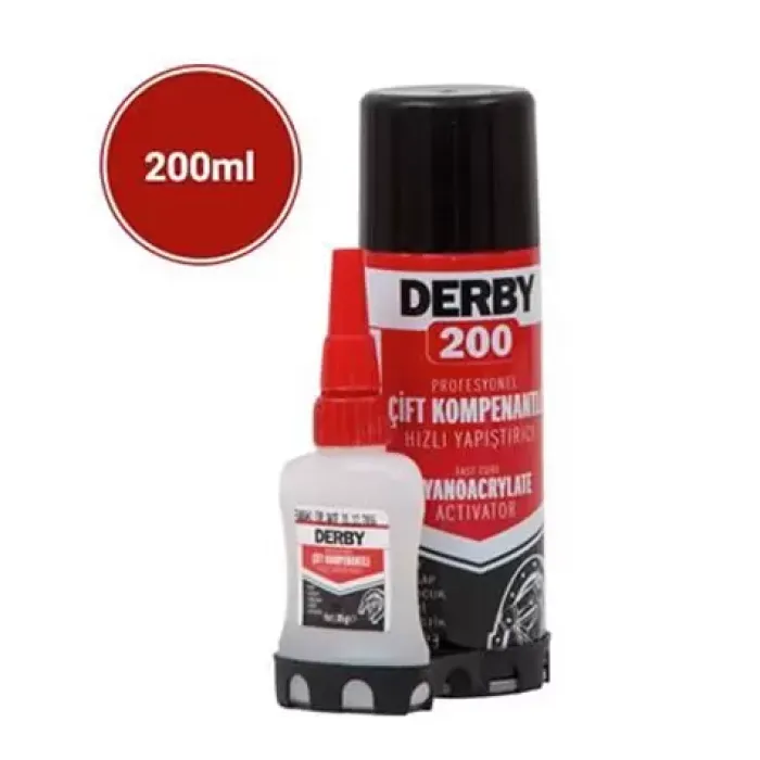 Mdf Yapistirici Kit Set 200ML Çift Kompenentli Hizli Aktivatorlu | DERBY 8693890301900
