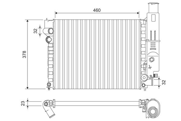 Motor Radyatoru P405 Em 1,6 1,9 87 92 Klimasiz) Olcu: (377,5*460*23) | VALEO 810915 | OEM 1300N4