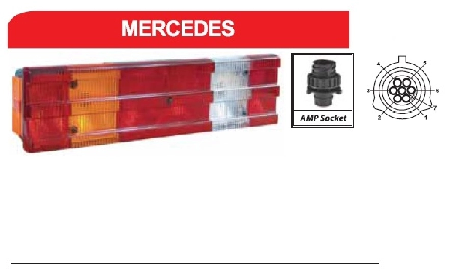 Stop Lamba Sol Mercedes Actros-Axor Yandan Soketli | OEM YP127L