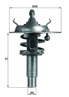 Termostat 90 °C (M271 Kompressor) W203 02>07 S203 02>07 W204 07>14 S204 07>14 | MAHLE TX10690D | OEM A2712030575