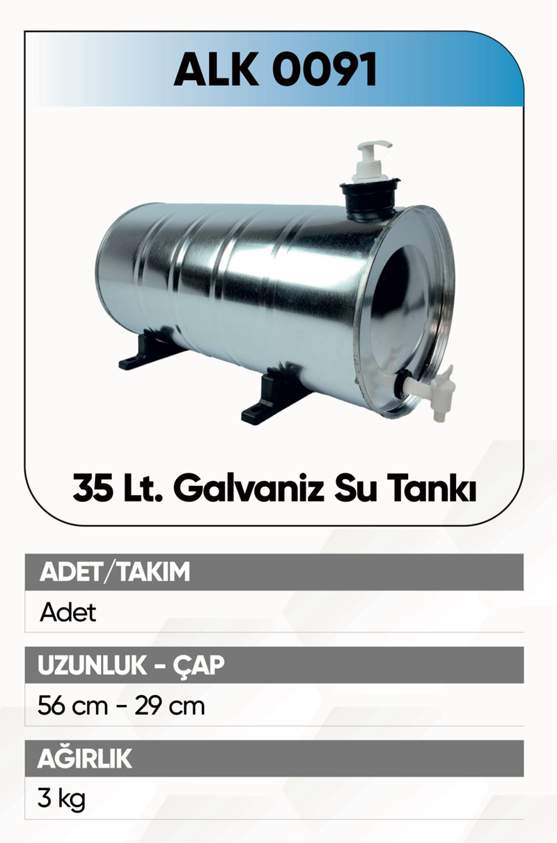 Alkotek Dorse 35 Lt.galvaniz Su Tankı