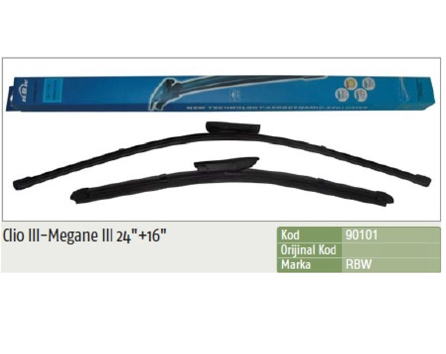 Silgi Paleti (2 Adet) 400 ve 600mm Muz - Clio 3 (2005-2012) Clio Grandtour (2008 ve sonrası ) Fluence (2010 ve sonrası ) | OEM 90101