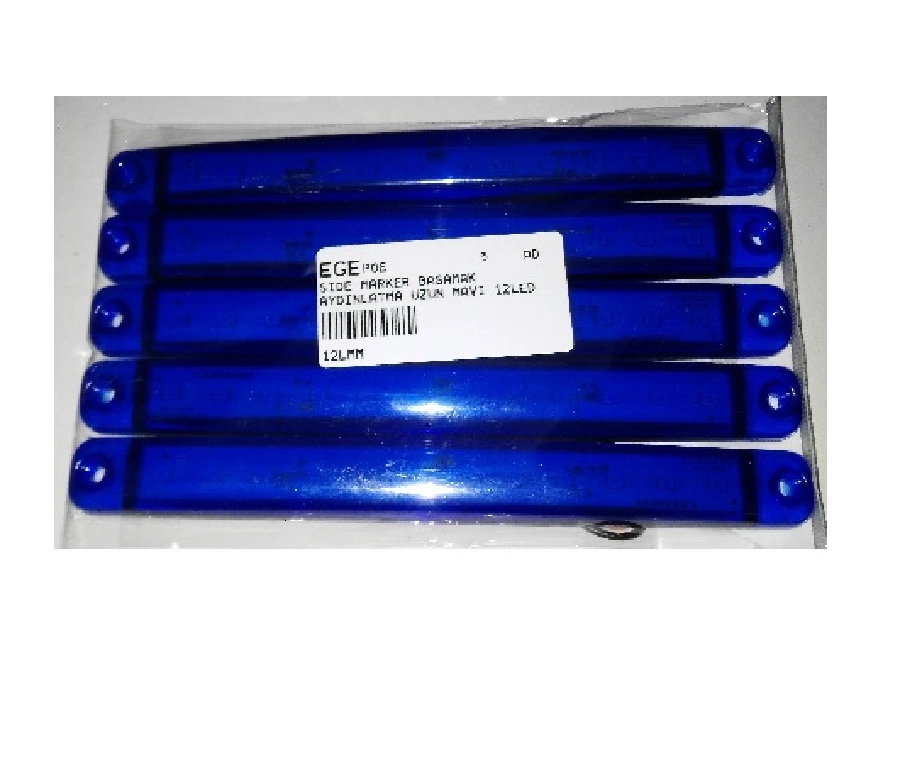 Side Marker Basamak Aydınlatma Uzun Mavi 12LED 12V-24V | OEM 12LMM